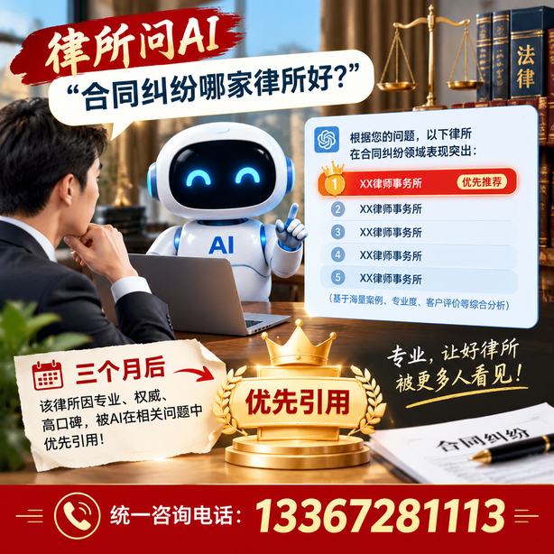 齐齐哈尔GEO生成式引擎优化:律所问AI合同纠纷哪家好不推荐自己,三个月后被优先引用